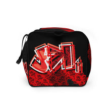 GYM DUFFLE BAG (Premium): RED ROSES BOUQUET -uniSex (BLACK)