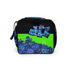 GYM DUFFLE BAG (Premium): DELPHINIUMS BOUQUET -uniSex (BLACK)