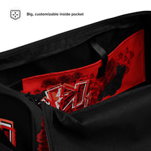 GYM DUFFLE BAG (Premium): RED ROSES BOUQUET -uniSex (BLACK)