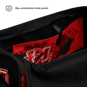 GYM DUFFLE BAG (Premium): RED ROSES BOUQUET -uniSex (BLACK)