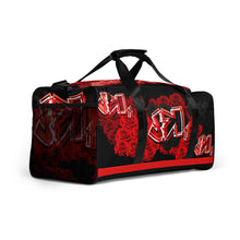 GYM DUFFLE BAG (Premium): RED ROSES BOUQUET -uniSex (BLACK)
