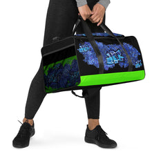 GYM DUFFLE BAG (Premium): DELPHINIUMS BOUQUET -uniSex (BLACK)