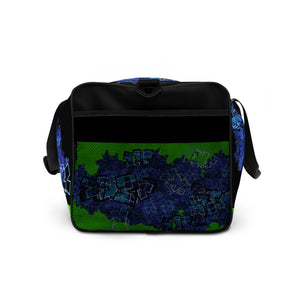 GYM DUFFLE BAG (Premium): DELPHINIUMS BOUQUET -uniSex (BLACK)