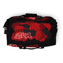GYM DUFFLE BAG (Premium): RED ROSES BOUQUET -uniSex (BLACK)