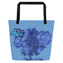 TOTE BAG (LARGE): DELPHINIUMS BOUQUET