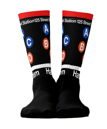 SOCKS: Subway Series BLACK- 125 Street Station