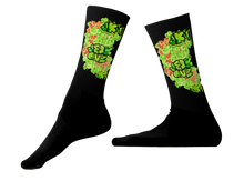 SOCKS: GREEN & ORANGE GLADIOLUS BOUQUET -uniSex