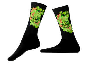 SOCKS: GREEN & ORANGE GLADIOLUS BOUQUET -uniSex