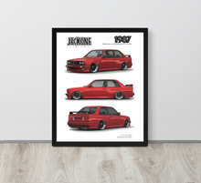 FRAMED POSTER: 1987 German Motorsports Sedan -Series 007 | JECKONE Vintage | Design Study Archive