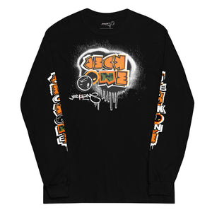 LONG SLEEVE TEE (uniSex): OrangeNeonCamoDrip