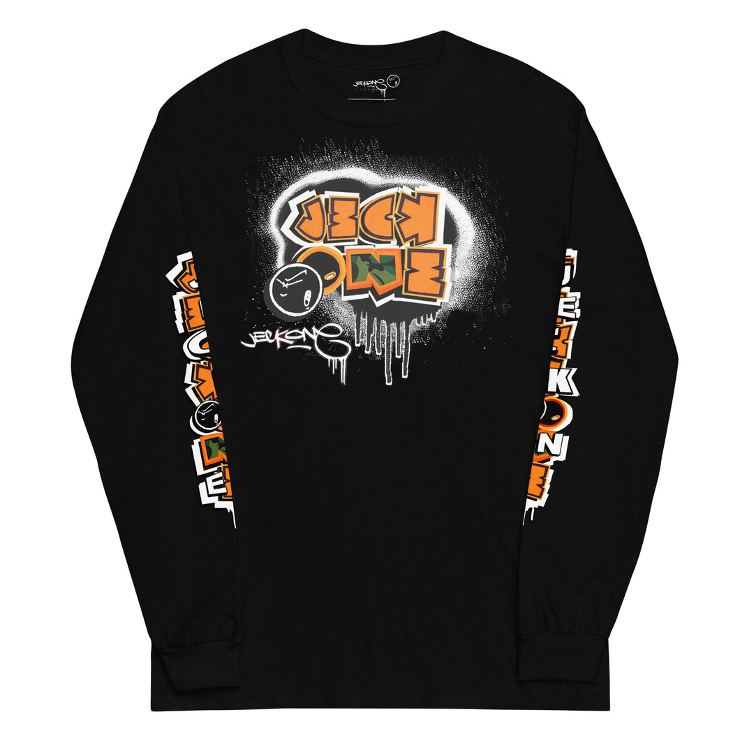 LONG SLEEVE TEE (uniSex): OrangeNeonCamoDrip