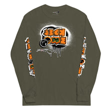 LONG SLEEVE TEE (uniSex): OrangeNeonCamoDrip