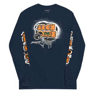 LONG SLEEVE TEE (uniSex): OrangeNeonCamoDrip