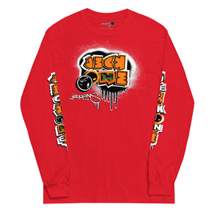 LONG SLEEVE TEE (uniSex): OrangeNeonCamoDrip