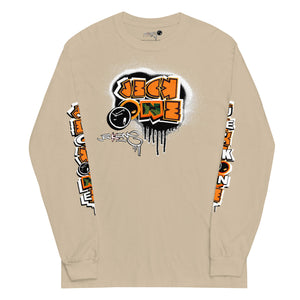 LONG SLEEVE TEE (uniSex): OrangeNeonCamoDrip