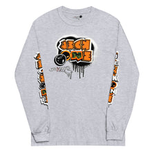 LONG SLEEVE TEE (uniSex): OrangeNeonCamoDrip
