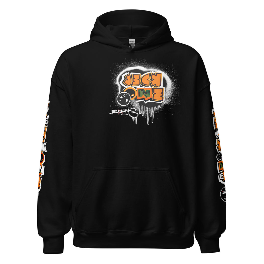 HOODIE (uniSex):  OrangeNeonCamoDrip  (upgraded classic)
