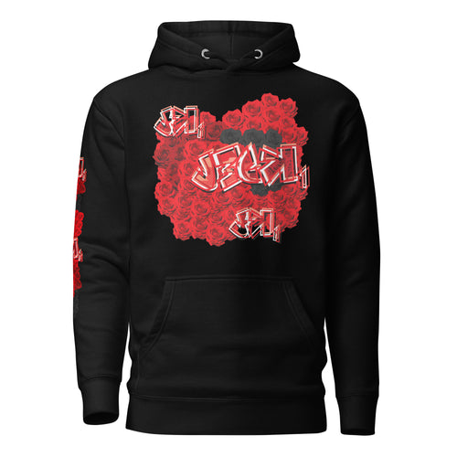 HOODIE: RED ROSES BOUQUET -uniSex