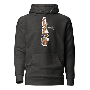 HOODIE (uniSex):  OrangeNeonCamoDrip -flipped (vintage 2021)