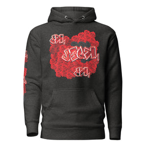 HOODIE: RED ROSES BOUQUET -uniSex