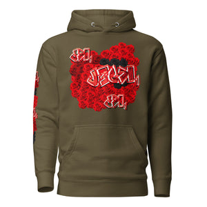 HOODIE: RED ROSES BOUQUET -uniSex