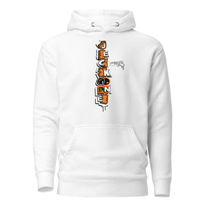 HOODIE (uniSex):  OrangeNeonCamoDrip -flipped (vintage 2021)