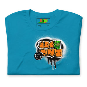 SHORT SLEEVE TEE (uniSex): OrangeNeonCamoDrip - (vintage 2021)