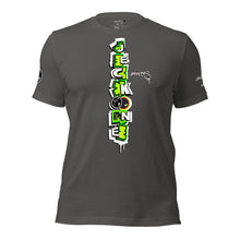 SHORT SLEEVE TEE (uniSex): GreenNeonCamoDrip -flipped (vintage 2021)