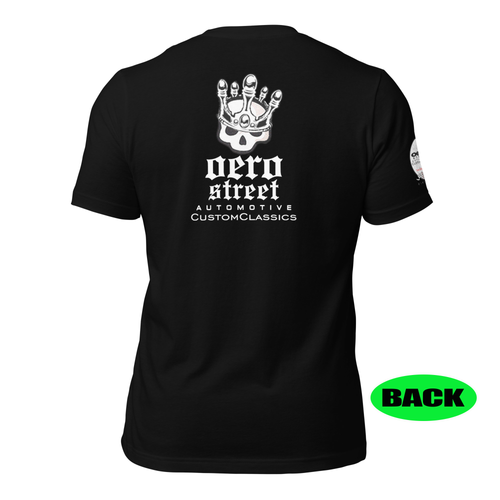 SHORT SLEEVE TEE SHIRT : COLLAB -oeroSTREETautomotive Custom Classics - CROWNED SKULL -(uniSex) -FLAVOR$