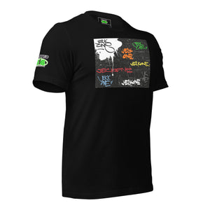 SHORT SLEEVE TEE SHIRT (uniSex) : TAGGED UP WALL  - (upgraded classic)