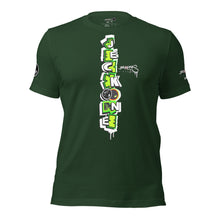 SHORT SLEEVE TEE (uniSex): GreenNeonCamoDrip -flipped (vintage 2021)
