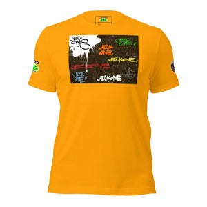 SHORT SLEEVE TEE SHIRT (uniSex) : TAGGED UP WALL  - (upgraded classic)