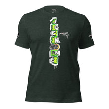 SHORT SLEEVE TEE (uniSex): GreenNeonCamoDrip -flipped (vintage 2021)