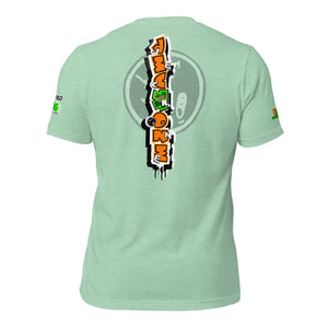 SHORT SLEEVE TEE (uniSex): OrangeNeonCamoDrip - (vintage 2021)