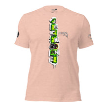 SHORT SLEEVE TEE (uniSex): GreenNeonCamoDrip -flipped (vintage 2021)