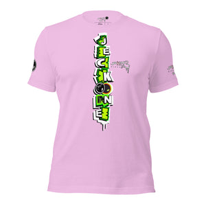 SHORT SLEEVE TEE (uniSex): GreenNeonCamoDrip -flipped (vintage 2021)