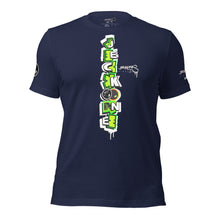 SHORT SLEEVE TEE (uniSex): GreenNeonCamoDrip -flipped (vintage 2021)