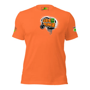 SHORT SLEEVE TEE (uniSex): OrangeNeonCamoDrip - (vintage 2021)