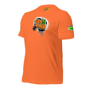 SHORT SLEEVE TEE (uniSex): OrangeNeonCamoDrip - (vintage 2021)
