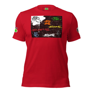 SHORT SLEEVE TEE SHIRT (uniSex) : TAGGED UP WALL  - (upgraded classic)