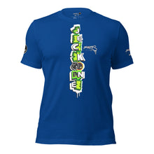 SHORT SLEEVE TEE (uniSex): GreenNeonCamoDrip -flipped (vintage 2021)