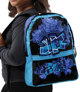 BACKPACK (Premium): DELPHINIUM BOUQUET -uniSex (BLACK)