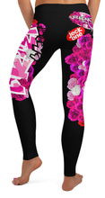 LEGGINGS: PINK ROSES BOUQUET -(BLACK)