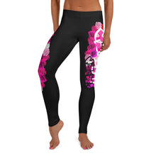 LEGGINGS: PINK ROSES BOUQUET -(BLACK)