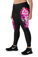 LEGGINGS: PINK ROSES BOUQUET -(BLACK)