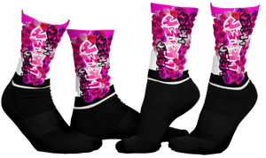SOCKS: PINK ROSES BOUQUET -uniSex