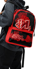 BACKPACK (Premium): RED ROSES BOUQUET -uniSex (BLACK)