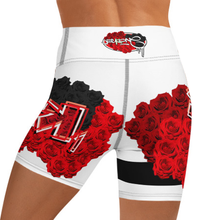 YOGA SHORTS: RED ROSES BOUQUET