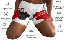 YOGA SHORTS: RED ROSES BOUQUET