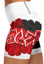 YOGA SHORTS: RED ROSES BOUQUET